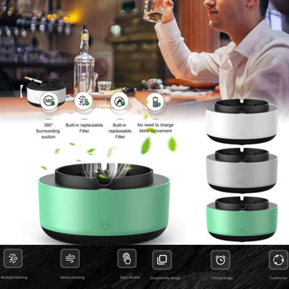 Smart Air Purifying Ashtray – Portable Anion Smoke Remover for Car & Home